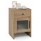 Costway 1/2 PCS Farmhouse Nightstand Fluted Bed Side Table with Large Drawer & Enclosed Cabinet